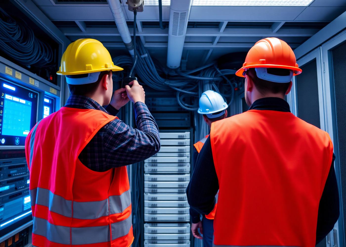 Equipo técnico PREZTEL implementando infraestructura tecnológica